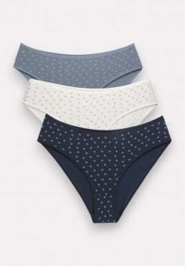 Σλιπ Bikini βαμβακερά ψηλόμεσα Flower Berrak  12 Pack