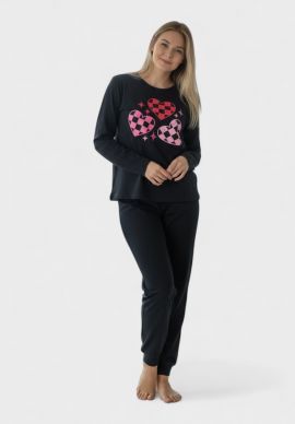 Γυναικεία Βαμβακερή Πιτζάμα Cherry Underwear Checkered Hearts