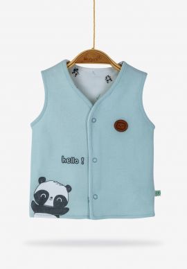 Βρεφικό Γιλεκάκι Panda Blue Biorganic