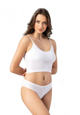 Crop Top μπλούζα με δαντέλα Rib Kota