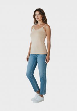 Γυναικείο viscose φανελάκι KOTA με λεπτή τιράντα και δαντέλα.