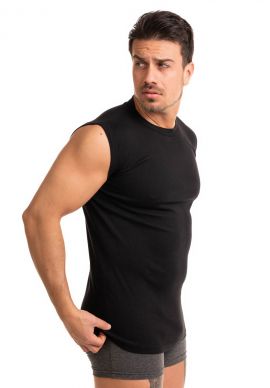 Φανέλα ανδρική βαμβακερή καβαδούρα Giorgio Μαύρο