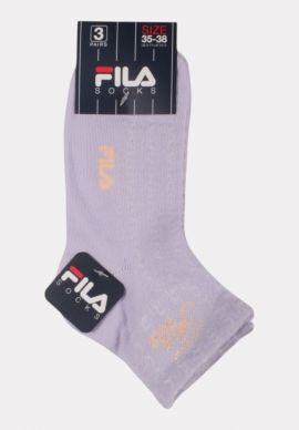 Κάλτσες Παιδικές FILA με logo και glitter - Λιλά/Ροζ/Λευκό (3 Ζευγάρια)