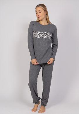 Πιτζάμα γυναικεία Animal Print Grey Cherry