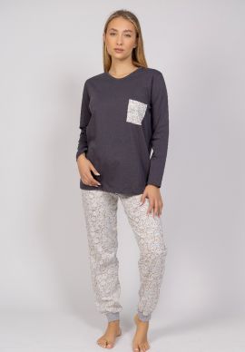 Πιτζάμα γυναικεία Bunnies Grey Cherry