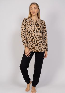 Πιτζάμα γυναικεία Leopard Print Cherry