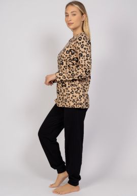 Πιτζάμα γυναικεία Leopard Print Cherry