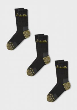 Κάλτσες Diadora Work Socks Ανδρικές Μαύρες – Σετ 3 Ζευγάρια