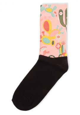 Γυναικείες κάλτσες με σχέδιο Trendy Pink Cactus