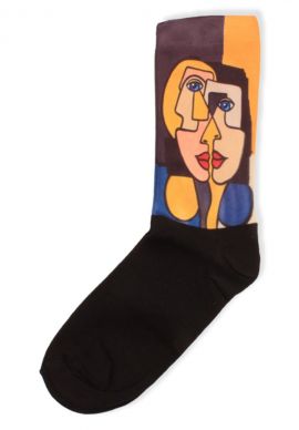 Γυναικείες κάλτσες με σχέδιο Trendy Abstract Woman Face