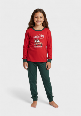 Παιδική Πιτζάμα Χριστουγεννιάτικη Nina Club – 100% Βαμβακερή