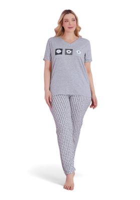 Πιτζάμα γυναικεία με μακρύ παντελόνι Plus Size PijaMood Margaret