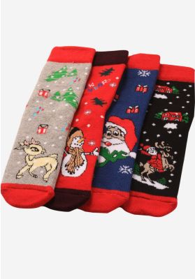Κάλτσες Παιδικές Πετσετέ Χριστουγεννιάτικες 
