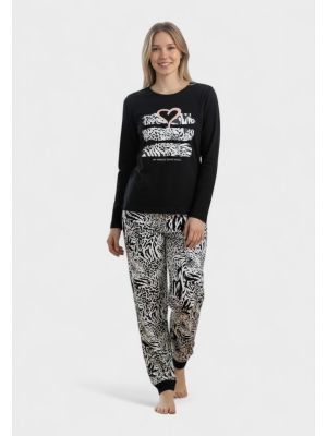 Γυναικεία Βαμβακερή Πιτζάμα Cherry Underwear Black Heartbeat