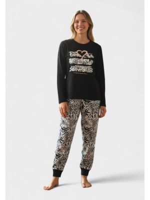 Γυναικεία Βαμβακερή Πιτζάμα Cherry Underwear Black Heartbeat