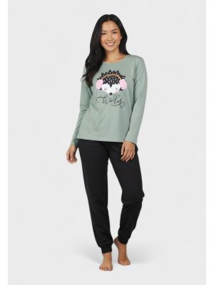 Γυναικεία Βαμβακερή Πιτζάμα Cherry Underwear Winter Hedgehog