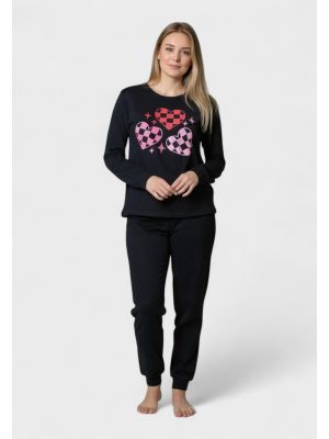 Γυναικεία Βαμβακερή Πιτζάμα Cherry Underwear Checkered Hearts